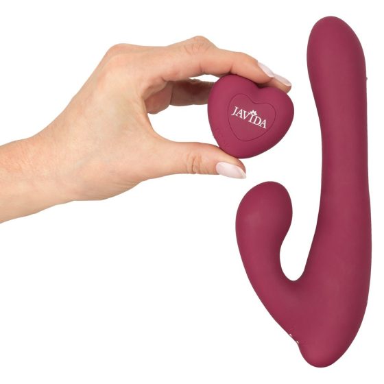 Javida - akkubetriebener, funkgesteuerter, rotierender Vibrator mit Klitorisarm (rot)