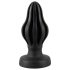 ANOS - Weicher gerippter Analplug - 5 cm (schwarz)