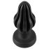 ANOS - Weicher gerippter Analplug - 5 cm (schwarz)