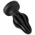 ANOS - Weicher gerippter Analplug - 5 cm (schwarz)