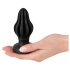 ANOS - Weicher gerippter Analplug - 5 cm (schwarz)