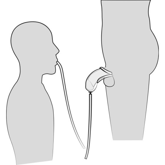 You2Toys Harnisch-Spielhülse - Penis-Attachment mit Ableitungsschlauch (transparent)