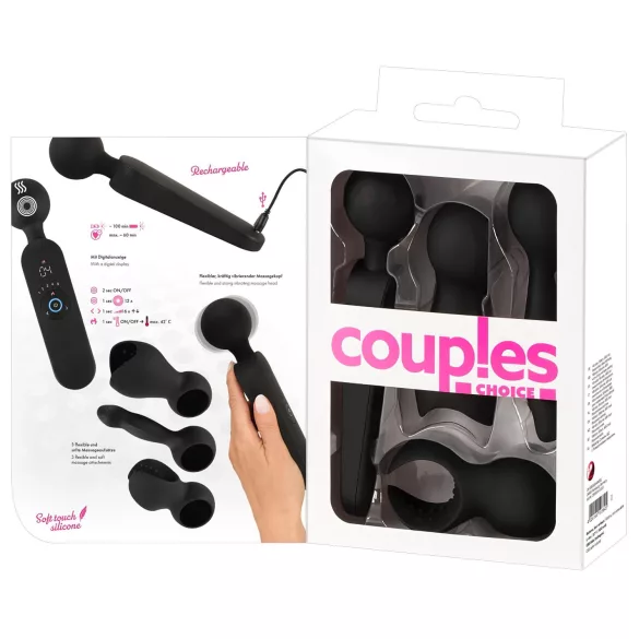 Couples Choice - Akku-Massagesextoy mit Wärmfunktion (Schwarz)