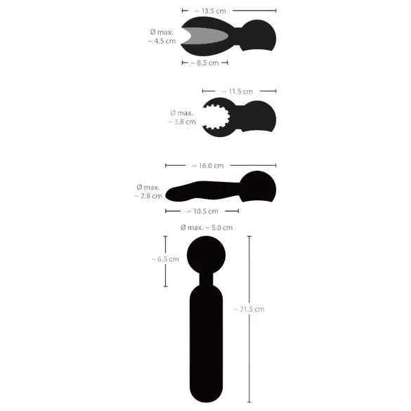 Couples Choice - Akku-Massagesextoy mit Wärmfunktion (Schwarz)