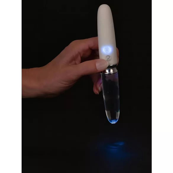 Liaison Straight - Akku-LED-Vibrator (transparent-weiß)