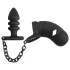 Black Velvet - Silikon Penis Käfig mit Analplug (schwarz)