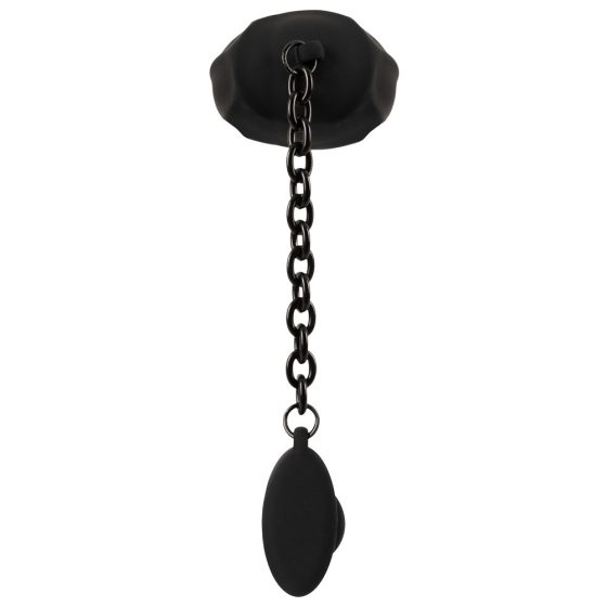 Black Velvet - Silikon Hodenkäfig mit Anal-Dildo (schwarz)