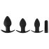 Black Velvet - Wiederaufladbares Analdildo-Set - 3-teilig (schwarz)