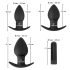 Black Velvet - Wiederaufladbares Analdildo-Set - 3-teilig (schwarz)