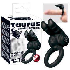   You2Toys - Taurus - zweimotoriger, vibrierender Penisring (schwarz)