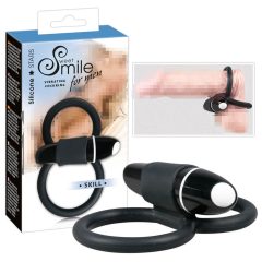 SMILE Skill - Vibrations-Penis- und Hodenring (schwarz)