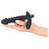 Black Velvet gerippter Vibrator - mittelgroß (schwarz)