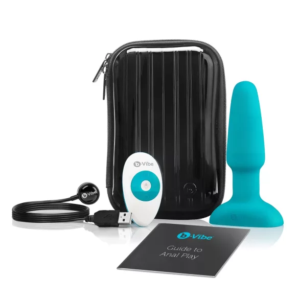 b-Vibe - rotierender Perlen-Akkus anales Vibro (Türkis)