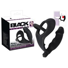   Black Velvet - Penis-Vibrator mit Penis- und Hodenring (schwarz)