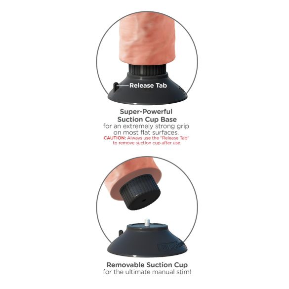 King Cock 7 Saugnapf-Vibrator (18 cm) - hautfarben