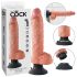 King Cock 10 Saugfuß Vibrator (25 cm) - Natur