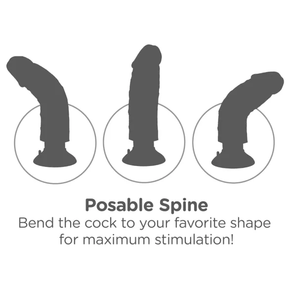 King Cock 10 Saugfuß-Vibrator (25 cm) - natur