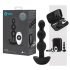 b-Vibe - Dreifach Perlen Analdildo mit Akku (Schwarz)