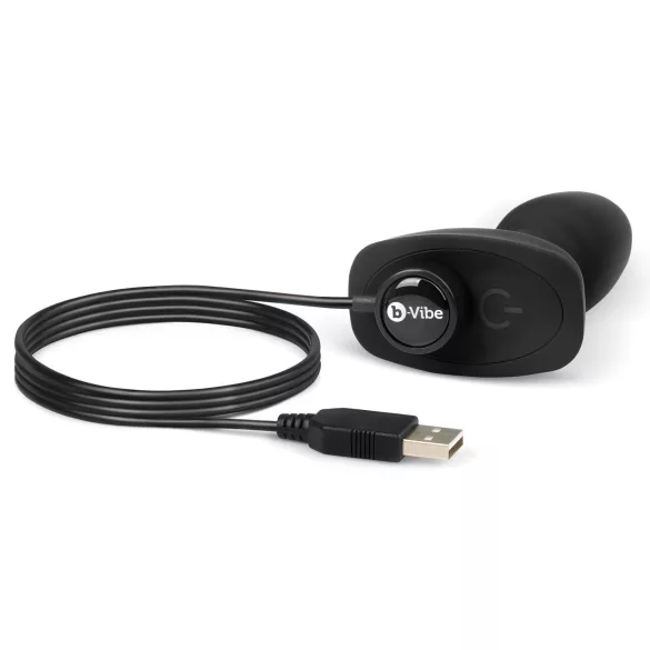 b-Vibe Rimming - Rotierender Perlen Anal-Vibrator (Schwarz)