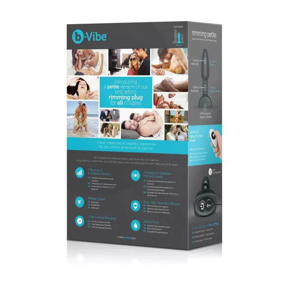 b-Vibe Rimming - Rotierender Perlen Anal-Vibrator (Schwarz)