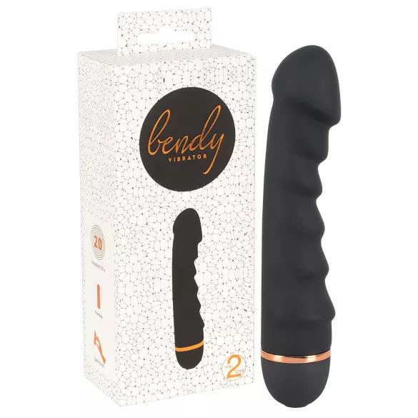 You2Toys - Bendy Ripple - geriffelter Vibrator (schwarz)