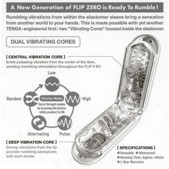 TENGA Flip Zero - Vibrationsmasturbator (weiß)