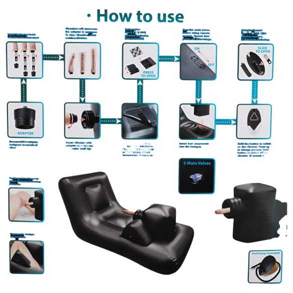 Dark Magic - Elektrische Sexmaschine mit Bett (schwarz)