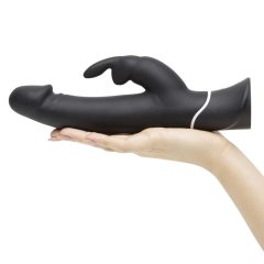   Happyrabbit Realistic - Wasserdichter, akkubetriebener Vibrator mit Klitorisarm (schwarz)