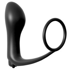 Analfantasy - Anal Finger Vibrator mit Penisring (schwarz)
