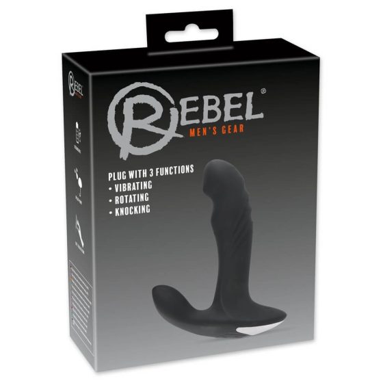 Rebel - aufladbarer, rotierender Perlen-Prostata-Massage-Vibrator (schwarz)