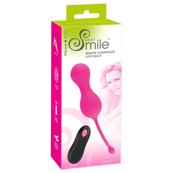 SMILE Love Balls - Wiederaufladbares, Funk Vibrations-Ei (Pink)