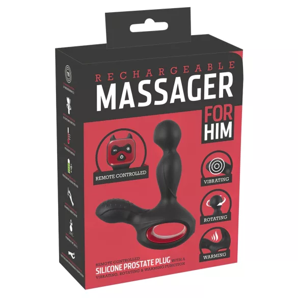 You2Toys Massager - Rotierender, wärmender Prostatavibrator (schwarz)