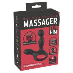   You2Toys - Massager - batteriebetriebener rotierender beheizter Prostata-Vibrator (schwarz)