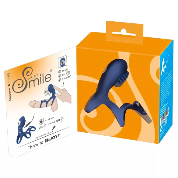 SMILE Couple - Wiederaufladbarer Vibrations-Paar-Ring (Blau)