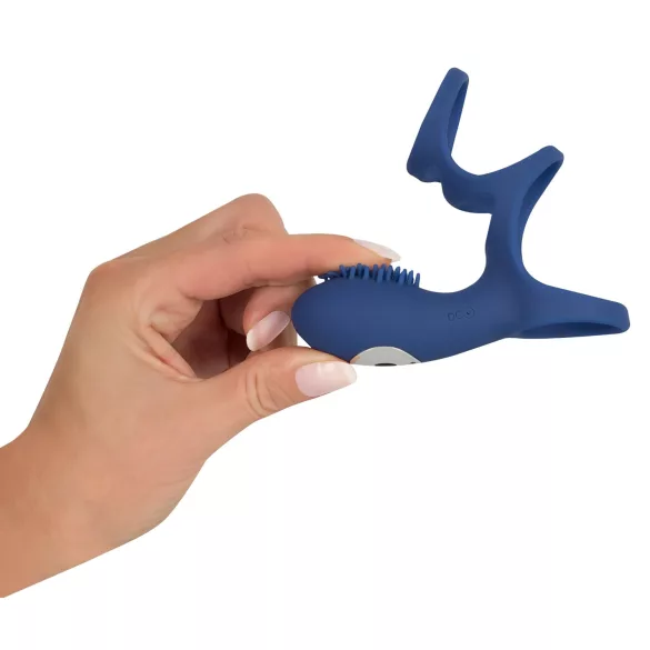 SMILE Couple - Wiederaufladbarer Vibrations-Paar-Ring (Blau)
