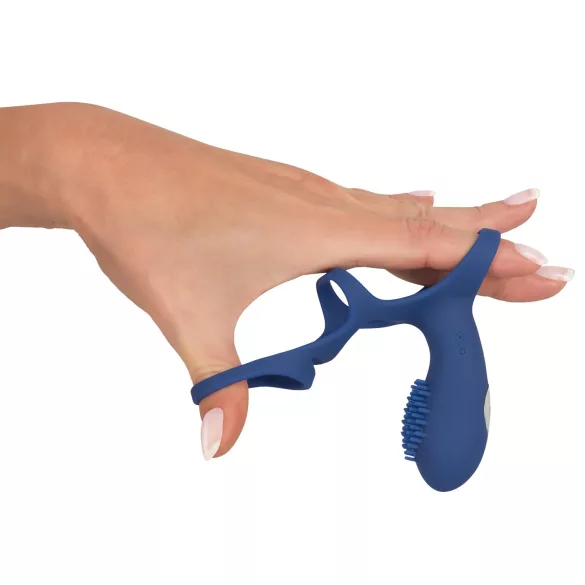 SMILE Couple - Wiederaufladbarer Vibrations-Paar-Ring (Blau)