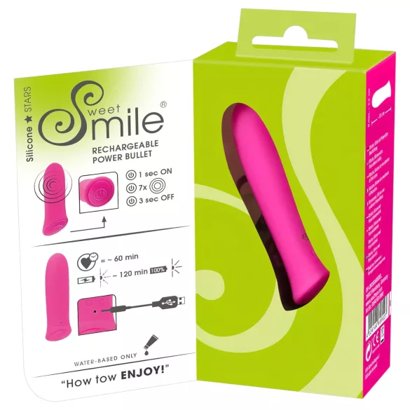 SMILE Power Bullet - Akku Mini Vibrator in Pink, extra stark