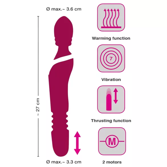 Javida Thrusting - 3-in-1 Massagevibrator (rot)