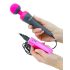 PalmPower Wand - Vibrator mit Powerbank (Pink-Grau)