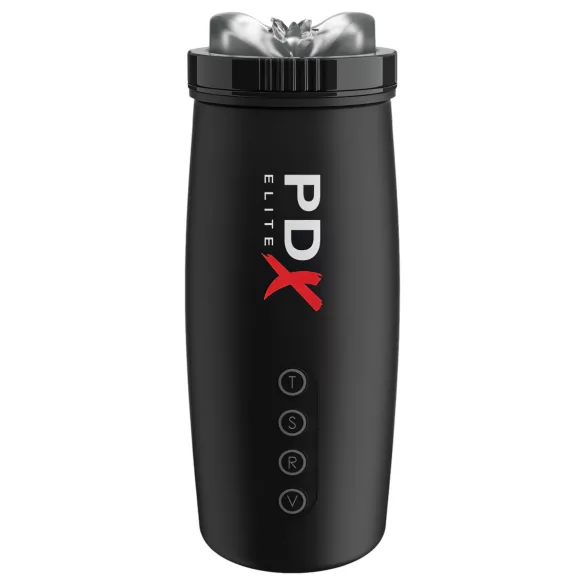 PDX Elite Moto Bator 2 - Saugender, auf- und abbewegender Masturbator (schwarz)