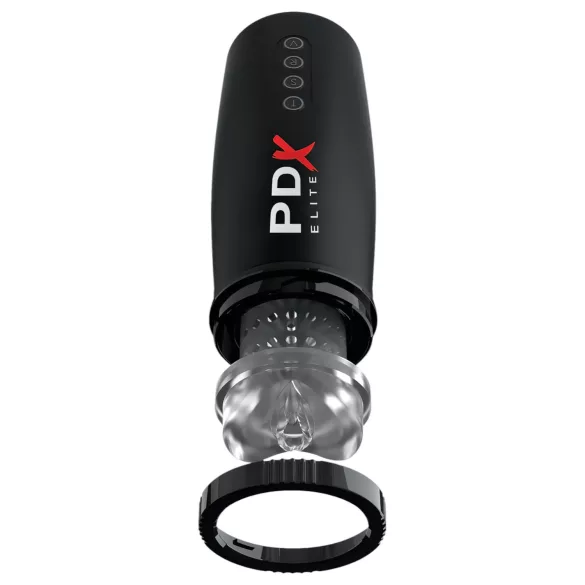 PDX Elite Moto Bator 2 - Saugender, auf- und abbewegender Masturbator (schwarz)