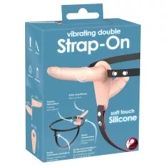 You2Toys - Strap-On - anlegbarer Doppelvibrator (hautfarben)