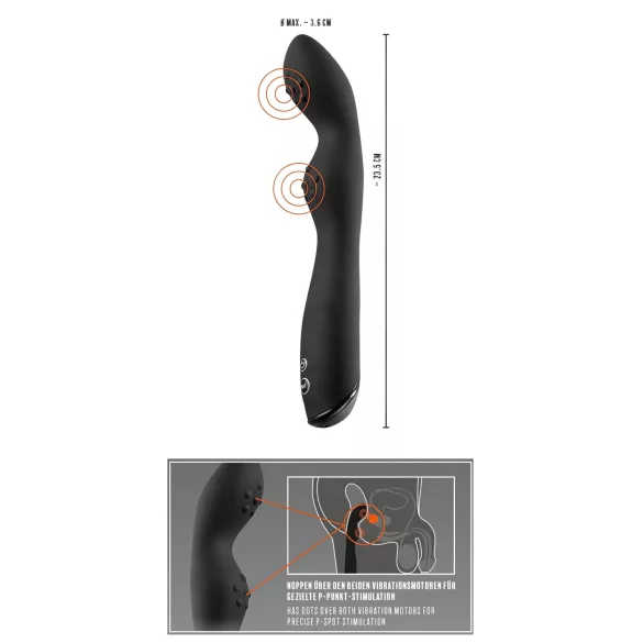 Rebel P-Spot - 2-Motor-Prostata-Vibrator (schwarz)