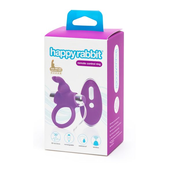 Happyrabbit - Wiederaufladbarer, Funk-Penisring (Lila-Silber)