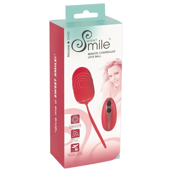 SMILE Love Ball - Wiederaufladbares, Funk-Vibrations-Ei (Rot)