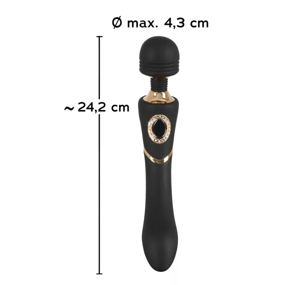 Cleopatra Wand - Akku-vibrationsgerät, wasserdicht (schwarz)