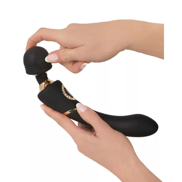 Cleopatra Wand - Akku-vibrationsgerät, wasserdicht (schwarz)