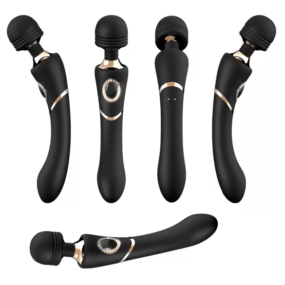 Cleopatra Wand - Akku-vibrationsgerät, wasserdicht (schwarz)