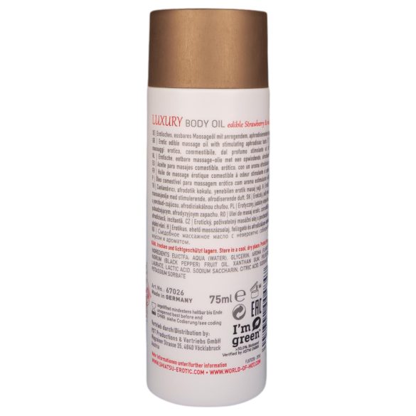 Shiatsu Luxury - essbares Massageöl - Erdbeer-Rotwein (75ml)