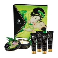   SHUNGA Geisha - Gleitmittel, Massageöl und Kerzen Set (5) - Grüner Tee